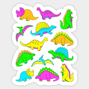 Neon Dinosaurs Sticker